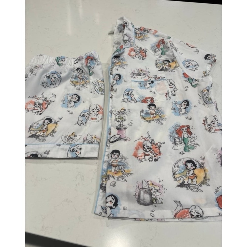 Disney Store Animators Collection Pajama Set 2XL Ariel Moana Mulan Tinker Bell